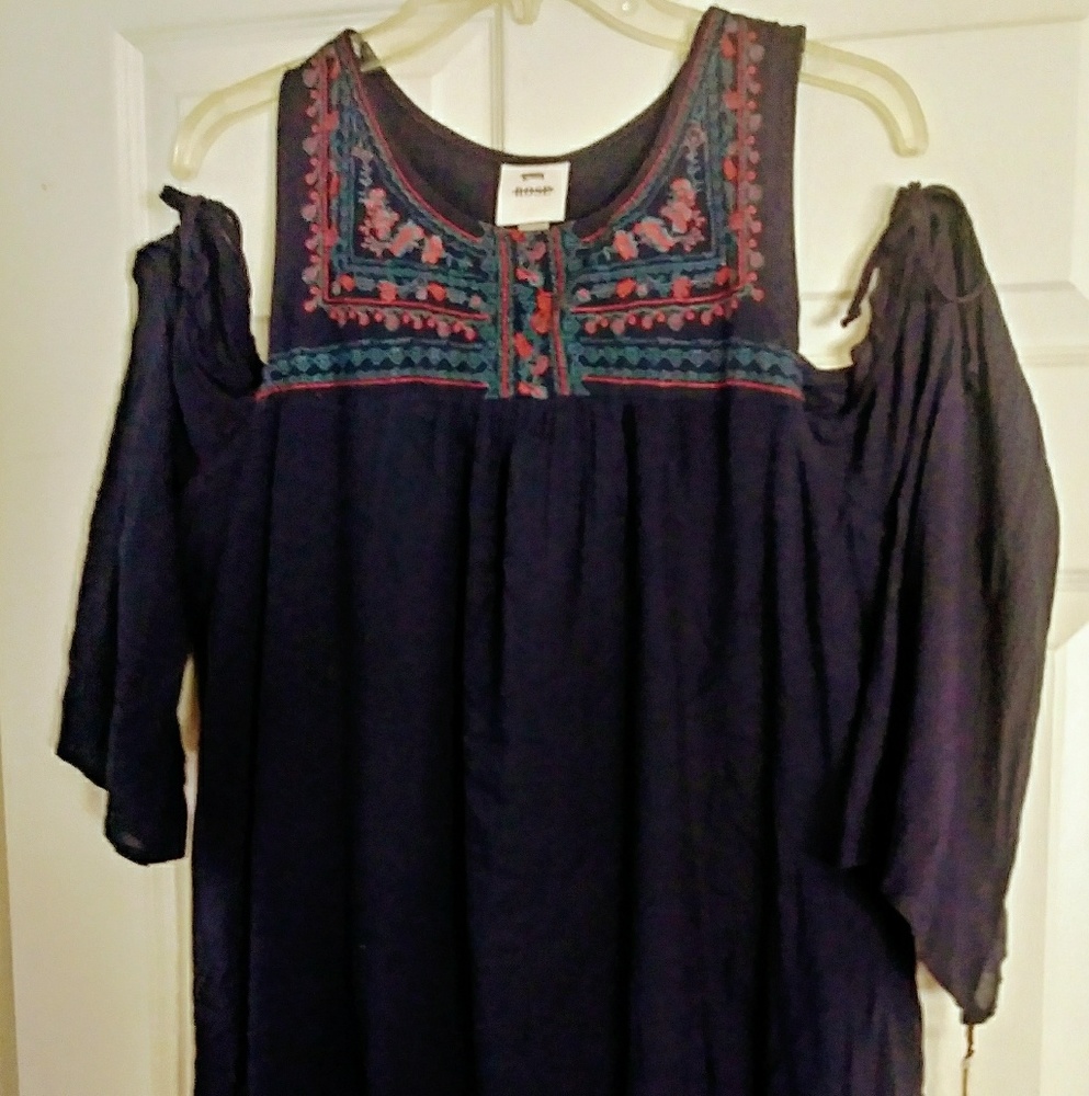 KNOX ROSE Womens Cold Shoulder Mini Dress - Picture 1 of 5